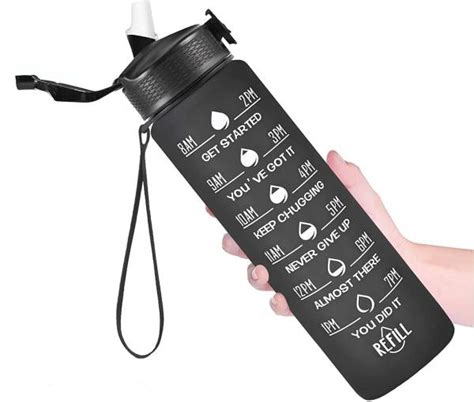 Motivational Time Markings Leak Proof Sport Bottles 1000 ml Bottle ...