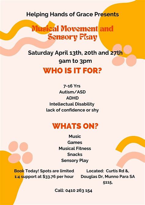 School Holidays Musical Movement and Sensory Play, Playford Uniting ...