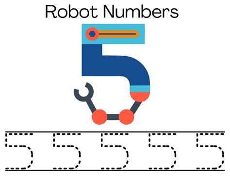 Robot Numbers Worksheet 的图像结果