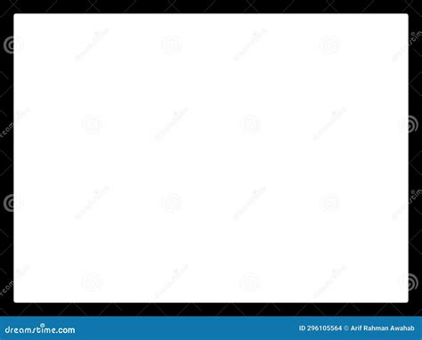 Solid Blank Empty Black Rectangle Screen Abstract With White Outline ...