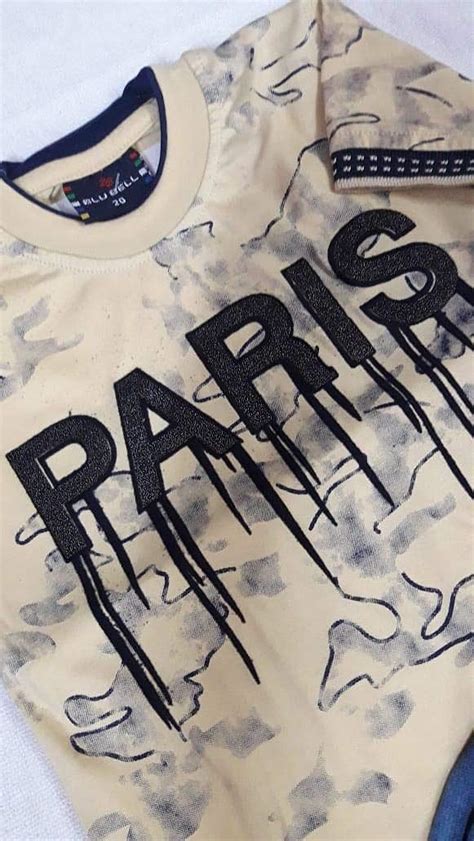 RK Apparel Message Tee “Parish” Knit Tee with Denim Short (Light Brown ...