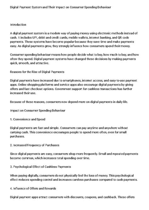 Digital Payment Systems and Their Impact on Consumer Spending Behavior ...