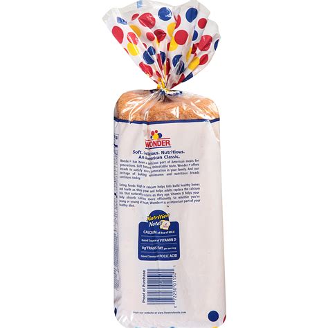 Wonder White Bread Nutrition Label