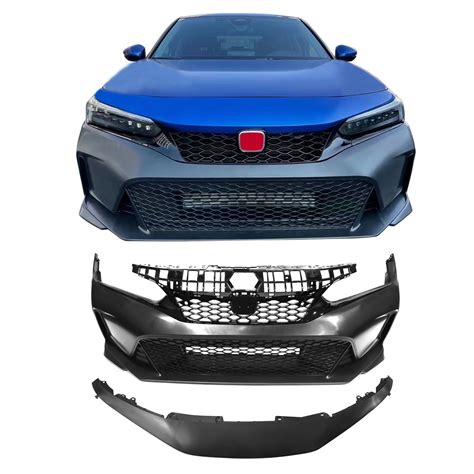 Ikon Motorsports Front Bumper Cover Compatible With 2022-2024 Honda Civic Sedan Type R Style ...