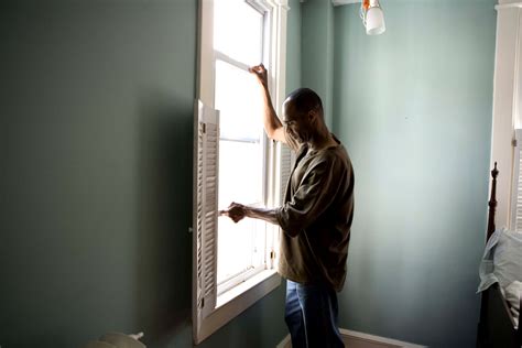 Free picture: African American, man, opening, window, home