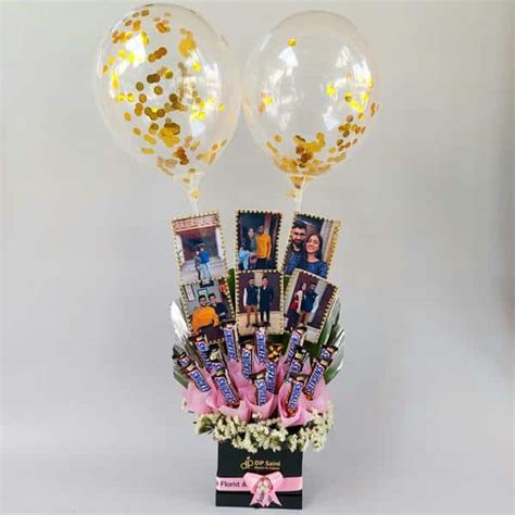 Customised Photo Arrangement in Confetti Balloon - DP Saini Florist ...