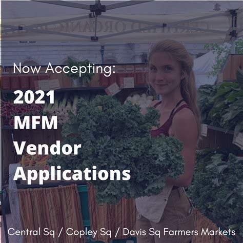 2021 Vendor Applications for Central Sq, Copley Sq & Davis Sq Farmers ...