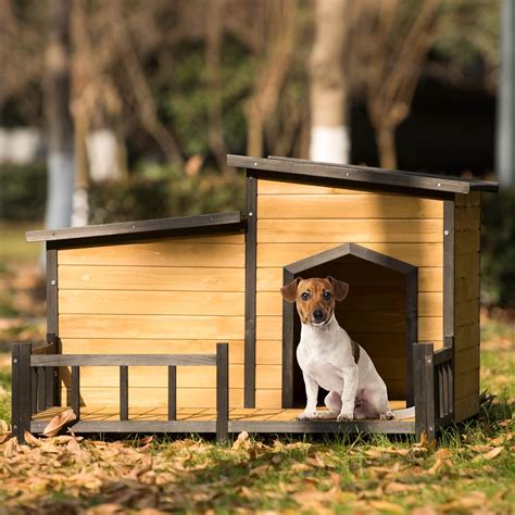 Buy SIYAHOME Outdoor Wooden Dog House Shack Style, 47.2 ” Large Wooden ...