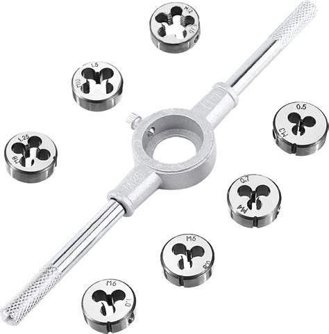 uptodateproducts 8pcs Round Die Stock Handle Wrench Set, M3 M4 M5 M6 M8 ...