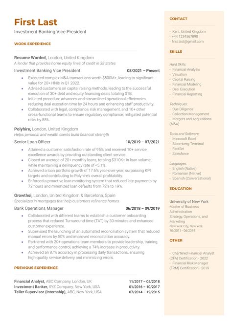 6 Investment Banking Resume Examples for 2023 | Resume Worded