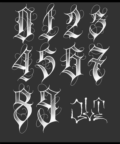 Number Tattoo Fonts, Tattoo Lettering Alphabet, Tattoo Lettering Design ...