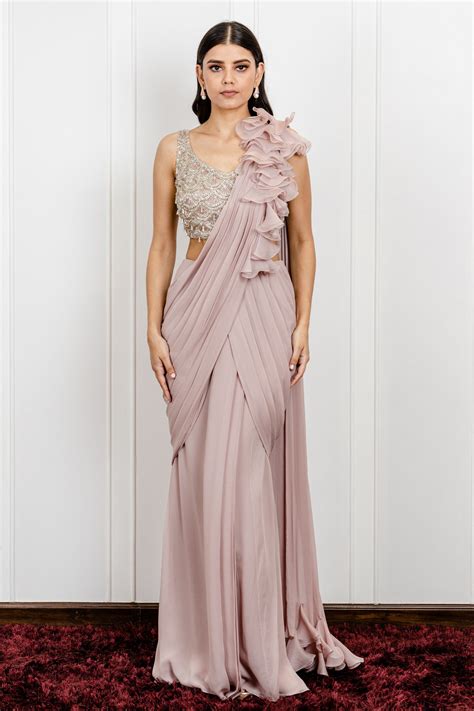 Ruffled Saree with Scallop Blouse – Anushkaa Bajaj