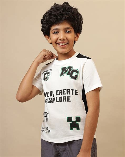 Minecraft Printed Regular Fit Tshirt For Boys – Kidsville