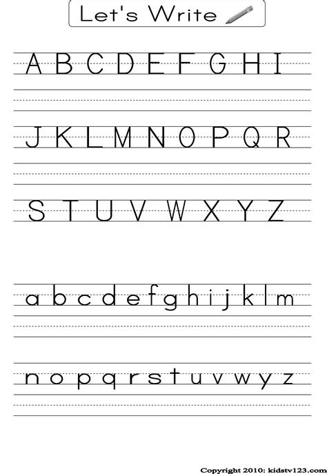 Free Printable Writing Worksheets For Kindergarten