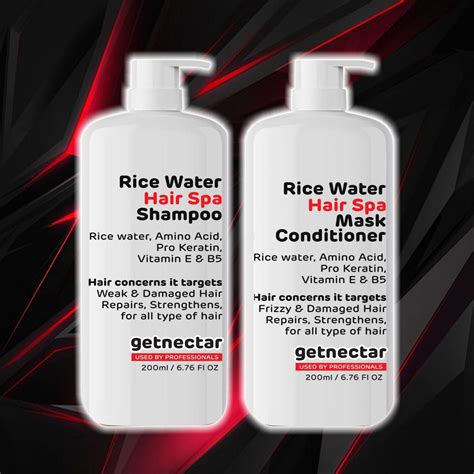Rice water Amino acid-Pro Keratin, Hair Shampoo & Mask-Conditioner Pre ...