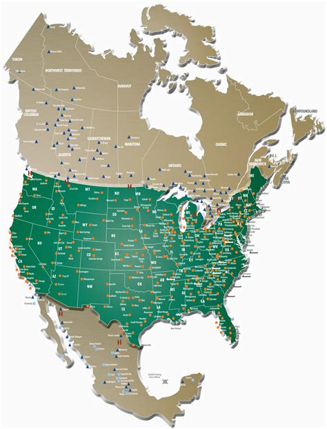 Political Map Us Canada Border