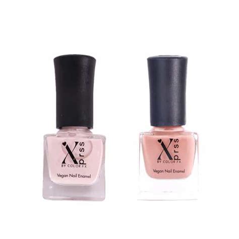 Buy COLOR FX XPRSS VEGAN NAIL ENAMELS NUDE & SALMON PINK 10ML Online ...