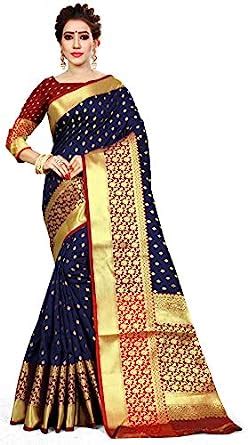 Kuki Women's Banarasi Art Silk Saree With Un-stitched Blouse (BINDIYA ...