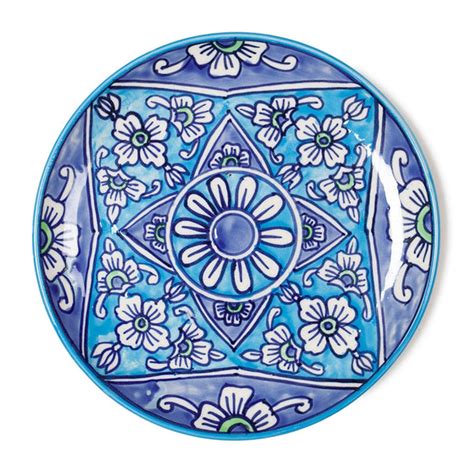 Blue Hand-Painted Ceramic Plate, 8 Inch – Eyaas