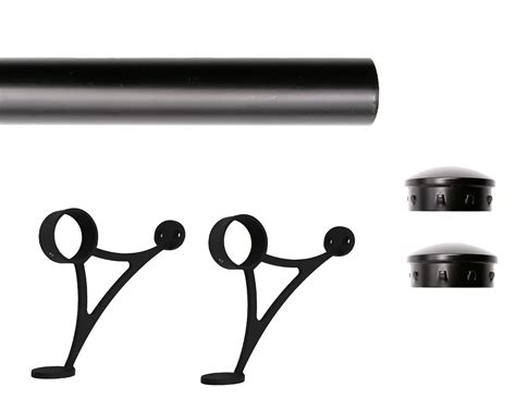 Buy Top Hardware Solid Bar Foot Rail Kit, Matt Black Stainless Steel ...