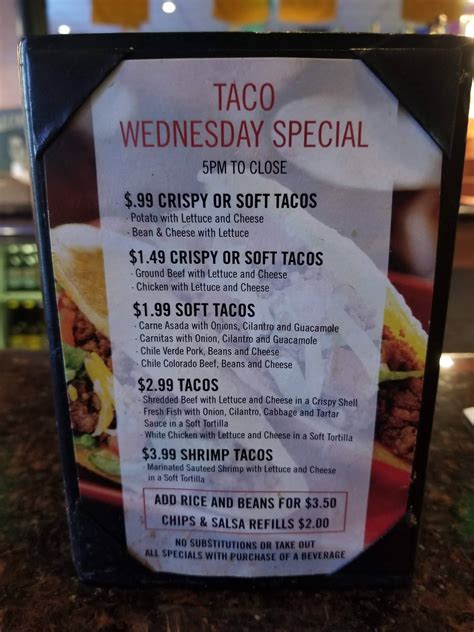 Menu at El Cortez Mexican Restaurant, Laguna Niguel