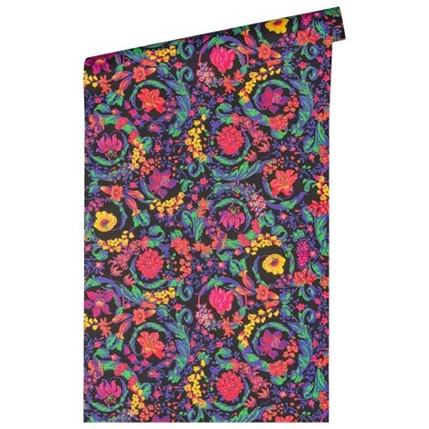 Versace wallpaper in colourful and black non-woven wallpaper with ...