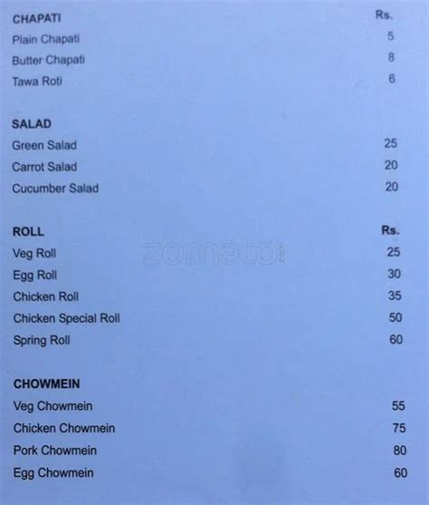 Menu at 6 DEGREES BAR AND RESTAURANT, No.2 Bonda, 5R8G+WM5