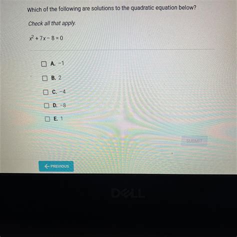 Which of the following are solutions to the quadratic equation below ...