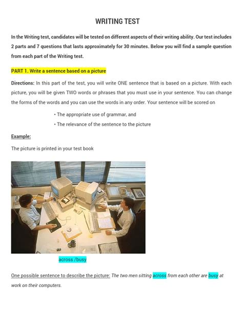 Image result for Writing Test Samples