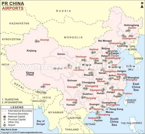 Map Of China International Airports