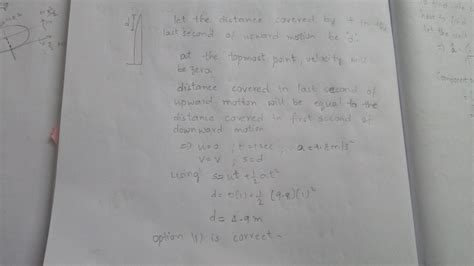 A body is projected vertically upward with speed 40 m/s.The distance by ...