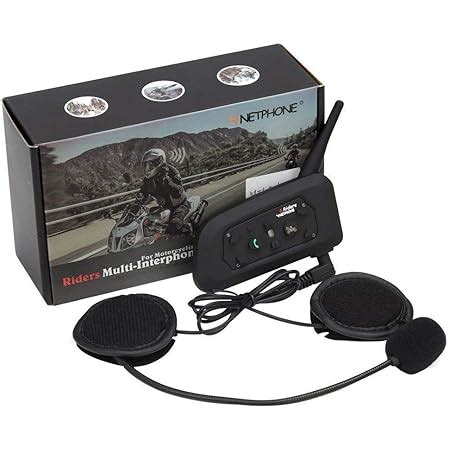 amiciAuto V6 Bluetooth Helmet Intercom for 6 Riders, Headphone with Mic ...