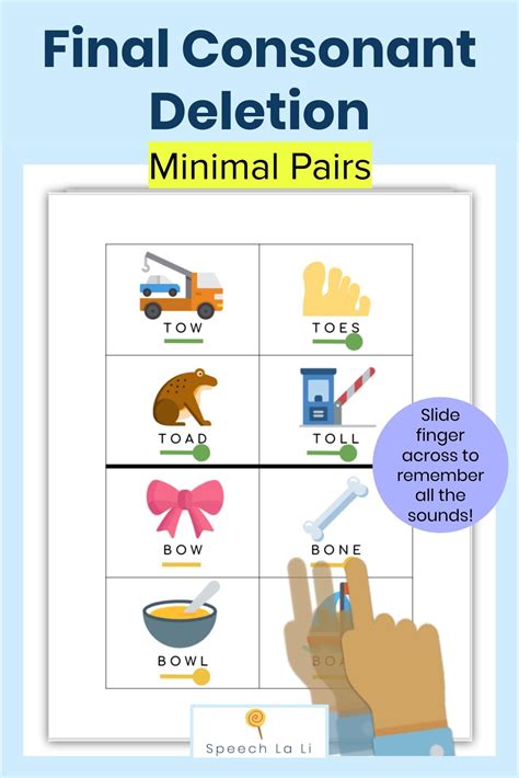 Final Consonant Deletion Minimal Pairs NO PREP Activity | Final ...