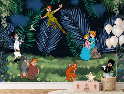 Peter Pan Wall Mural | Neverland Wallpaper | Nursery Decor | Children ...