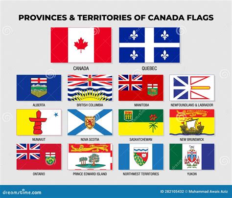Canada Provinces and Territories Flags Collection Design Template Stock ...