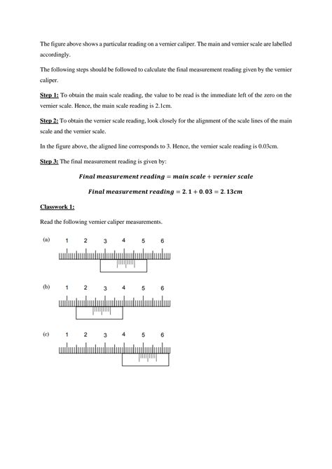 SOLUTION: Vernier calipers measurement explanation questions and ...