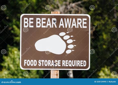 Be Bear Aware Food Storage Requirement Sign in Jackson Hole Wyoming Stock Image - Image of ...