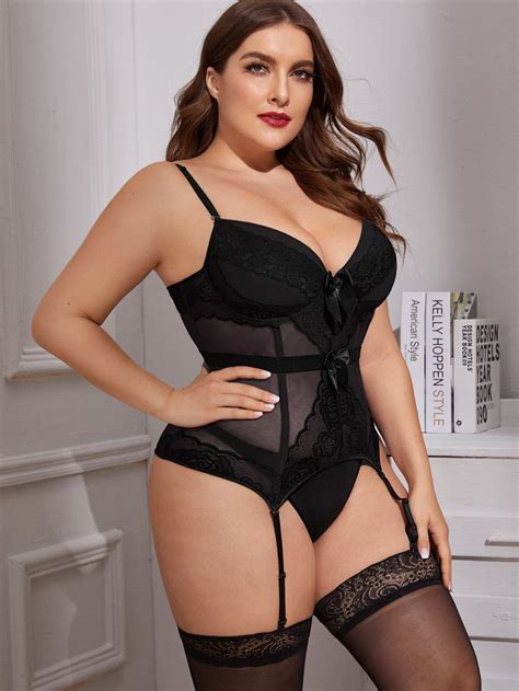 Wholesale Plus Size erotic lingerie hollow deep V sexy garter ...