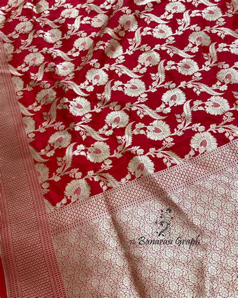 Red Pure Katan Handloom Silk - All Over Jaal Work Banarasi Saree – The ...