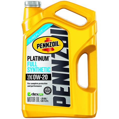 Pennzoil Platinum Full Synthetic 0W-20 Motor Oil, 5-Quart - Walmart.com