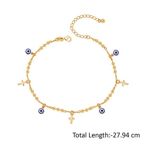 Buy 925 Sterling Silver 14K Gold-Plated Evil Eye & Cross Charm Round ...