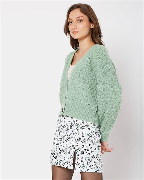 Green Drop Shoulder Cardigan
