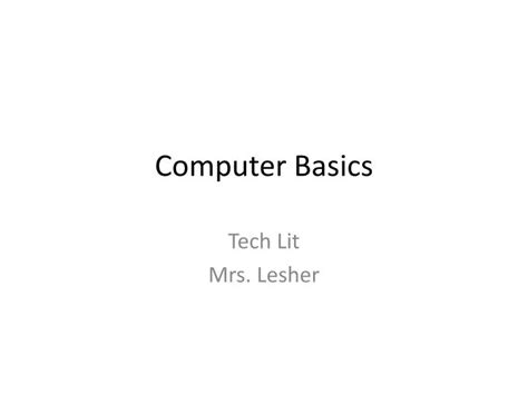 Image result for Computer Basics Presentation Cover