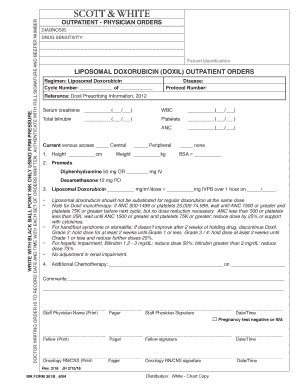 Fillable Online sw LIPOSOMAL () OUTPATIENT ORDERS - sw Fax Email Print ...