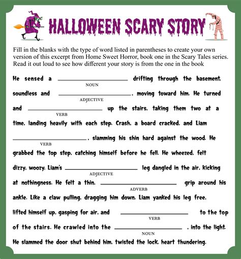 Halloween Mad Libs Printable - Printable Board Games