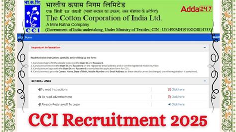 CCI Recruitment 2025, Apply Online for 147 Vacancies