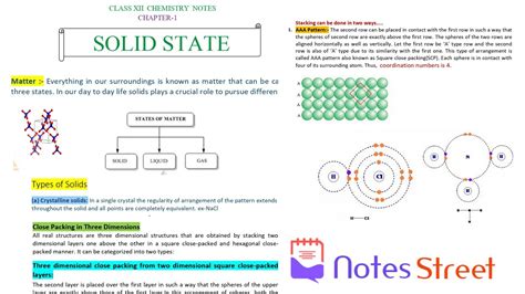 Class 12 Chemistry Notes Chapter 1 Solid State