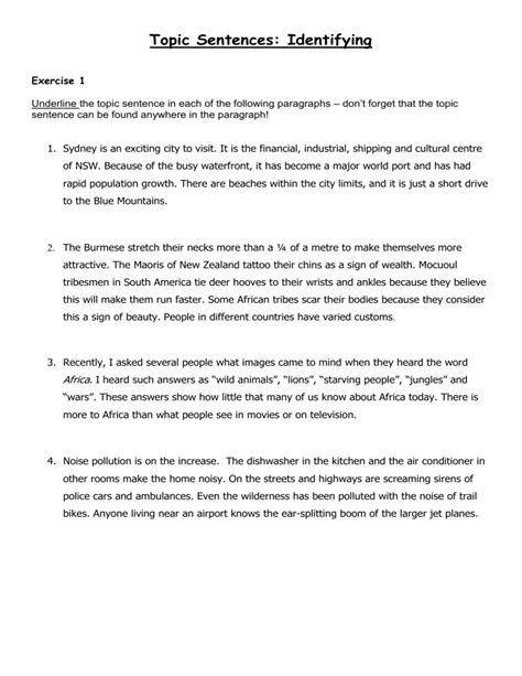 Image result for Identifying Topic Sentence