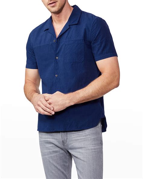 Joe's Jeans Men's Textured Cotton Camp Shirt | Neiman Marcus