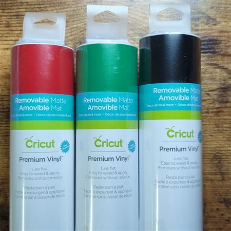 Cricut | Office | Set Of 3 Cricut Premium Removable Vinyl | Poshmark
